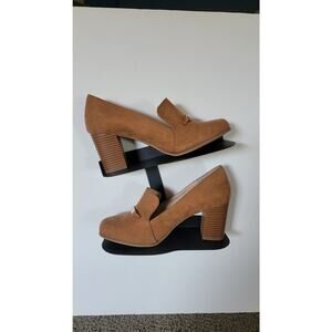 Jones New York Cypra Brown‎ Suede Fabric Block Heel 7.5 M